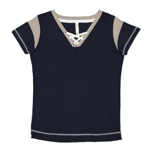 LAT Apparel Ladies Game Day Lace-Up Tee