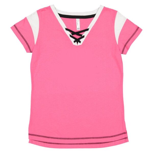 LAT Apparel Ladies Game Day Lace-Up Tee