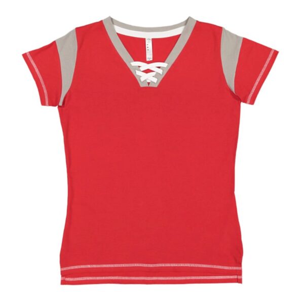 LAT Apparel Ladies Game Day Lace-Up Tee