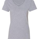 Heather Gray Front Standard Brand; Women’s Tru-Fit V-Neck