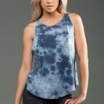 Womens Micro Jersey Marble Dyed High Neck Tank