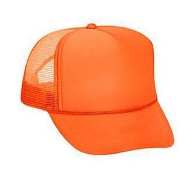 Orange Otto Cap Neon 5 Panel High-Crown Mesh Back Trucker Hat