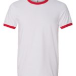 Red Front High Anvil; Lightweight Ringer T-Shirt