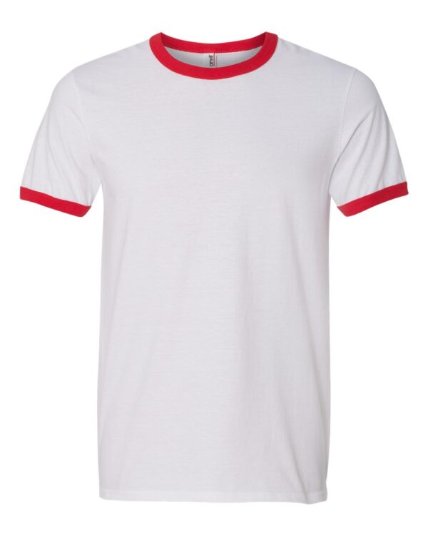 Red Front High Anvil; Lightweight Ringer T-Shirt