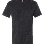 Black Mineral Wash Front High Unisex Texture T-Shirt