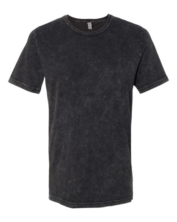 Black Mineral Wash Front High Unisex Texture T-Shirt