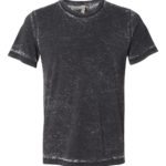 Grey Acid Wash Front High Unisex Texture T-Shirt
