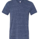 Navy Mrable Front High Unisex Texture T-Shirt