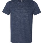 Navy Slub Front High Unisex Texture T-Shirt