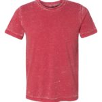 Red Acid Wash Front High Unisex Texture T-Shirt