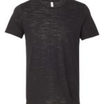 Solid Black Slub Front High Unisex Texture T-Shirt