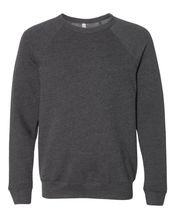 Dark Grey Heather Front High unisex Sponge Fleece Raglan Sweatshirt