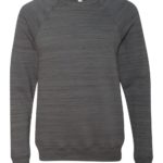 dark Grey Marble Front High unisex Sponge Fleece Raglan Sweatshirt