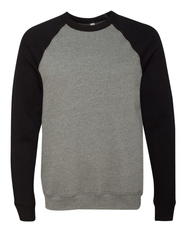 Deep heather Black Front High nisex Sponge Fleece Raglan Sweatshirt