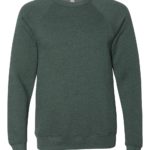Heather Forest Front High nisex Sponge Fleece Raglan Sweatshirt