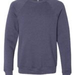 heather navy Front High unisex Sponge Fleece Raglan Sweatshirt