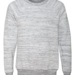 Light Grey Marble Front High unisex Sponge Fleece Raglan Sweatshirt
