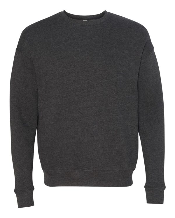 Dark Grey Heather Front HighUnisex Sponge Fleece Drop Shoulder Sweatshirt