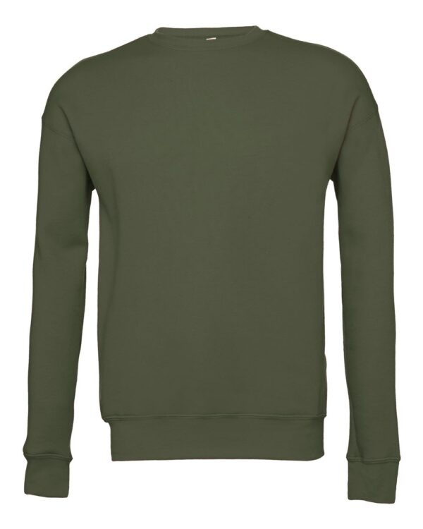 Military Green Front HighUnisex Sponge Fleece Drop Shoulder Sweatshirt