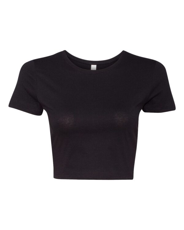 Black Front High Women’s Poly-Cotton Short Sleeve Crop T-Shirt