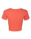 Coral Back High Women’s Poly-Cotton Short Sleeve Crop T-Shirt