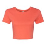 Coral Front High Women’s Poly-Cotton Short Sleeve Crop T-Shirt