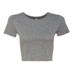 Deep heather Front High Women’s Poly-Cotton Short Sleeve Crop T-Shirt