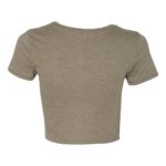 Heather Olive Back High Women’s Poly-Cotton Short Sleeve Crop T-Shirt