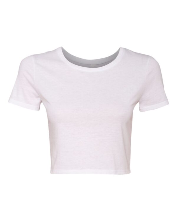 White Front High Women’s Poly-Cotton Short Sleeve Crop T-Shirt