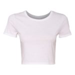 Front High Women’s Poly-Cotton Short Sleeve Crop T-Shirt