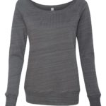 Dark Grey Marble Women’s Sponge Fleece Wide Neck Sweatshirt