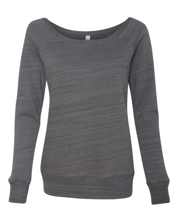 Dark Grey Marble Women’s Sponge Fleece Wide Neck Sweatshirt