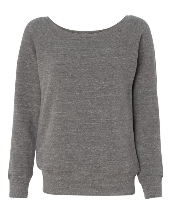 Grey Triblend Front High Women’s Sponge Fleece Wide Neck Sweatshirt