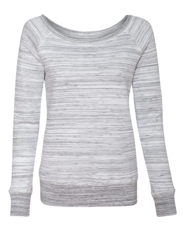 Light Grey marble Front High Women’s Sponge Fleece Wide Neck Sweatshirt