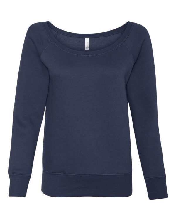 Navy Front High Women’s Sponge Fleece Wide Neck
