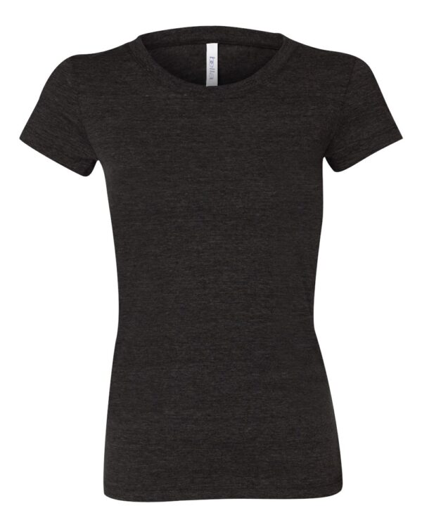 Charcoal Black Triblend Front High Women’s Short Sleeve Triblend T-Shirt