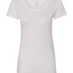 Solid White Triblend Front High Women’s Short Sleeve Triblend T-Shirt