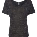 Black Marble Front High Women’s Slouchy Tee