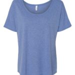 Blue triblend Front High Women’s Slouchy Tee