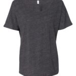 Charcoal Black Slub Front High Women’s Slouchy Tee