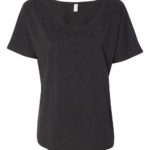 Charcoal Black Triblend Front High Women’s Slouchy Tee