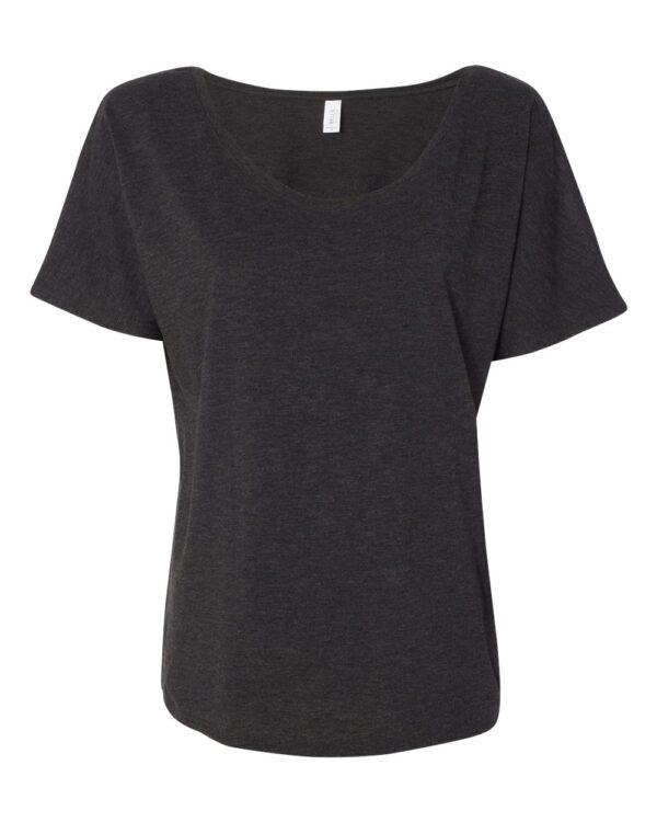Charcoal Black Triblend Front High Women’s Slouchy Tee