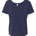Navy Speckled Front High Women’s Slouchy Tee
