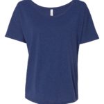 Navy Triblend Front High Women’s Slouchy Tee