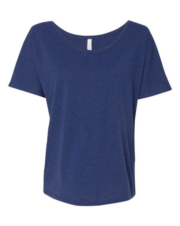 Navy Triblend Front High Women’s Slouchy Tee