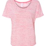 Red marble Front High Women’s Slouchy Tee