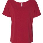 Red Speckled Front High Women’s Slouchy Tee