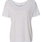 White Fleck Triblend Front High Women’s Slouchy Tee