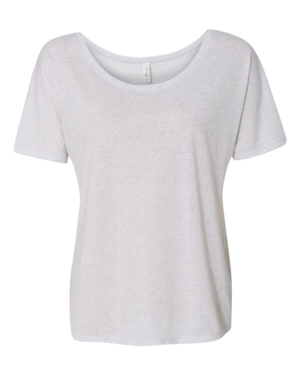 White Fleck Triblend Front High Women’s Slouchy Tee
