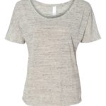 White Marble Front High Women’s Slouchy Tee